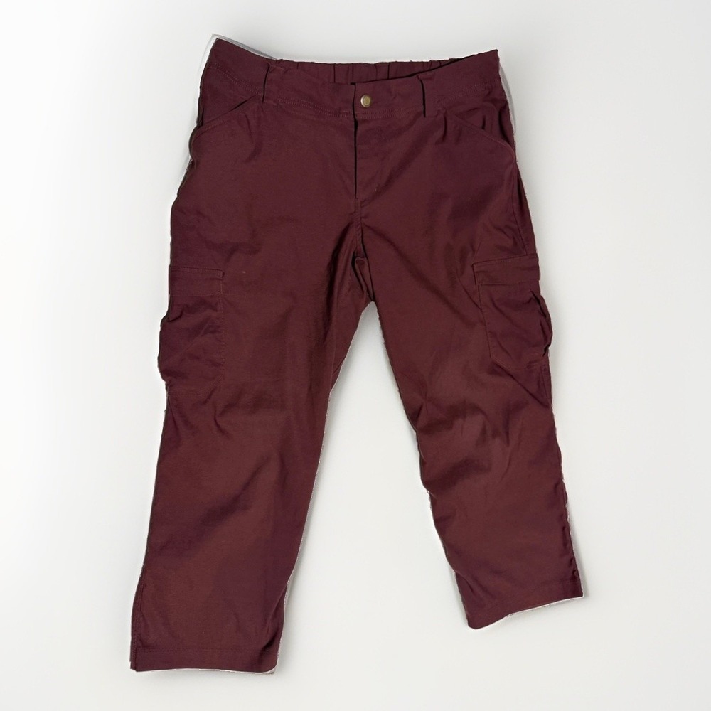Duluth Trading Cargo‎ Capri Pants Womens 12 Maroon Stretch Hiking